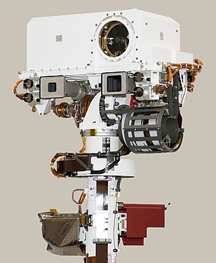 '“好奇号”探测车桅杆上安装的两台导航相机。