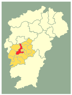 吉安县在江西省及吉安市的位置