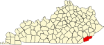 State map highlighting 哈倫 County