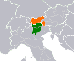 蒂羅爾州南部位於北意大利，北部位於奧地利