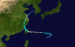 中度颱風莫拉克的路徑圖